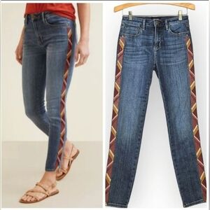 Driftwood Jeans Jackie High Rise Embroidered Southwestern Aztec size 28